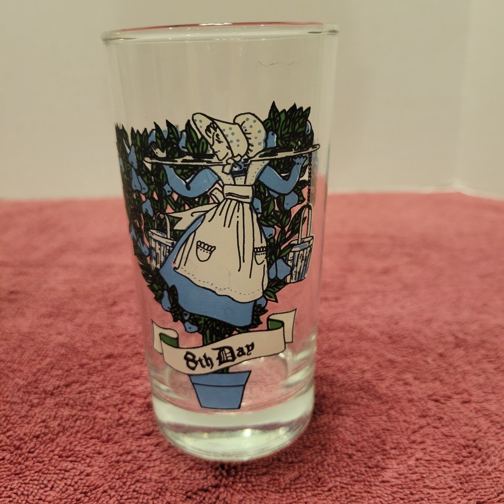 Indiana Glass Vintage‎ "12 Days of Christmas" tumbler 8th Day glass